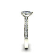 Bague Noémie diamant poire et diamants ronds 1.20 carat or blanc